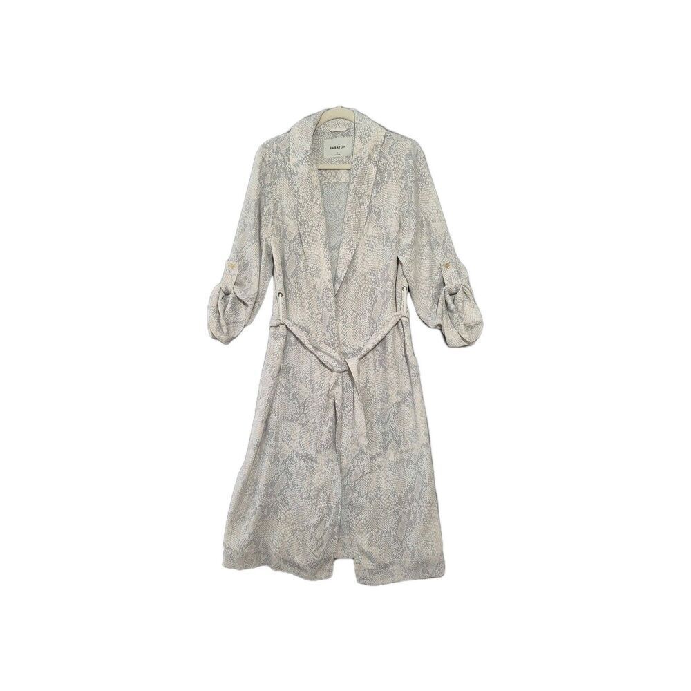 Babaton Women's Snake Animal Print Longline Cardigan Tie Waist Small